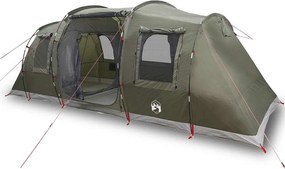 vidaXL Cort camping tunel pentru 4 persoane verde măsliniu impermeabil