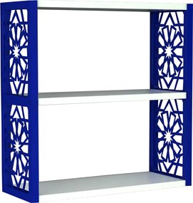 Raft de perete din PAL/PPE, Lulu Homs, alb-albastru, 50 x 45 x 20 cm