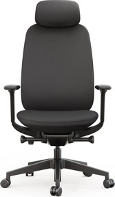 Scaun Ergonomic Premium, Mecanism Italian DONATI, Tetieră Reglabilă, Suport Lombar Ajustabil, Cotiere 4D, Șezut cu Translație, Negru