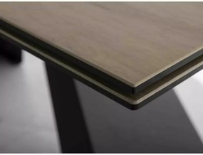 Masa extensibila Westin Ceramic SABBIA maro deschis/negru mat L160-240 cm