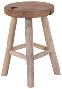 Scaun din lemn de tec cu 4 picioare House Nordic Badia, ø 30 cm
