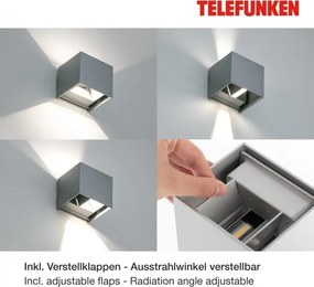 Telefunken 303404TF - Aplica LED de exterior, 7W/230V, IP44, argintiu