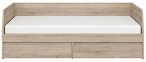 Pat de o persoană 90 cm Nordanas 28 (stejar sonoma) (cu somieră) (cu sp. depozitare). 1097190