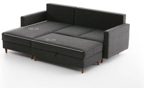 Colțar gri antracit (colț pe partea stângă ) Eva – Balcab Home