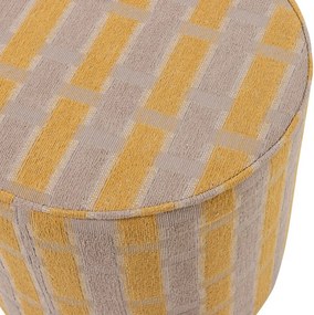 Puf galben cu tapițerie din chenille Sarli – WOOOD