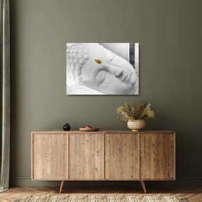 Tablou pe sticlă - Buddha alb (70x50 cm)