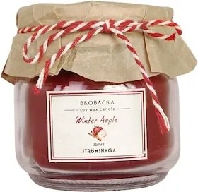 Lumânare parfumată din ceară de soia, parfum măr de iarnă, roșu, 7,5 × 8 cm, „Brobacka"