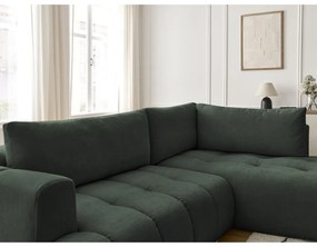 Colțar verde extensibil/cu spațiu de depozitare (cu colț pe partea dreaptă/în formă de ”L”) Fuji – Bobochic Paris