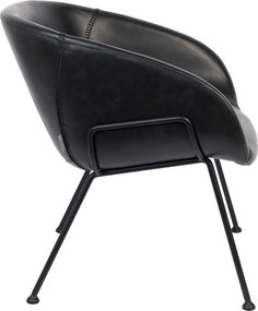 Fotoliu din piele ecologică Zuiver Feston, negru