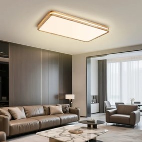 Brilagi - Corp de iluminat LED reglabil MOLINA SQUARE LED/128W/230V, stejar, 90x60 cm + telecomandă
