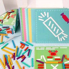 Jucărie educativă din lemn, puzzle abac, aritmetică