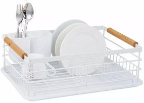 Suport vase otel cu tava detasabila Kinghoff KH1730, scurgator detasabil pentru tacamuri, alb