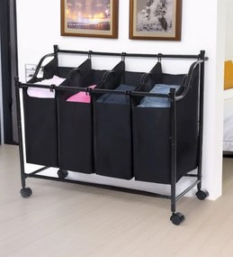 Coș de rufe cu 4 compartimente