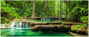 Tablou - Cascada Erawan din Kanchanaburi, Thailanda (120x50 cm)
