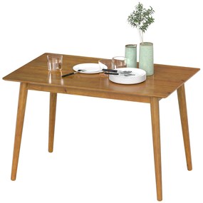 HOMCOM Masă de sufragerie, blat mare, 4-6 persoane, lemn, dim. 120L x 75l x 76H cm | Aosom Romania