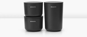 Set recipiente depozitare Brabantia ReNew 1004183, 3 piese, Baza moale anti-alunecare, Gri inchis