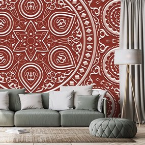 Tapet Mandala etnică delicată în design vișiniu