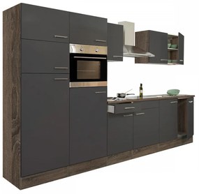 Mobilă de bucătărie Yorki 330, corp din stejar Yorki, cu față antracit satinat