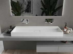 Mexen Ava chiuvetă de blat din conglomerat B/O 120 x 46 cm, albă - 23011200