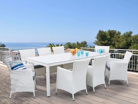Set de masă pentru grădină Talian (alb). 1011665