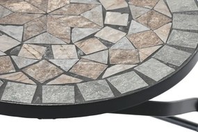 Scaun de exterior din fier forjat, cu design mozaic ceramic, stil mediteraneean, "Tesera"