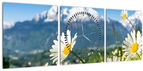Tablou - Primăvara în Alpi (cu ceas) (90x30 cm)