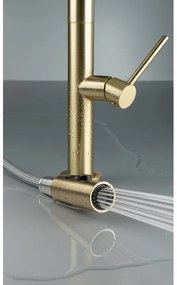 Baterie de chiuvetă cu cap de duș detașabil Deante BQO_R72M OLFATO auriu periat