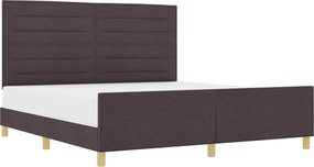 vidaXL Cadru de pat cu headboard Maro închis 180 x 200 cm țesătură