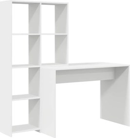 vidaXL Birou cu raft Alb 138,5 x 55 x 143 cm Lemn compozit