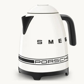Cana electrica SMEG Porsche KLF03PCWEU, 2400 W, 1,7 l, Baza rotativa la 360°, Finisaj lucios, Alb