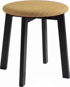 MAZZONI EXPORT Taburet rotund ZOI Caramel (Storm 45) / cadru din lemn de fag negru