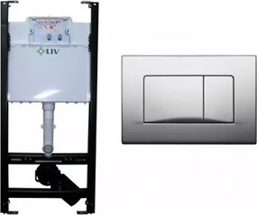 Set rezervor WC incastrat Liv Jog si clapeta crom lucios Selenite Duo Crom lucios