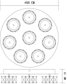 Plafonieră LED dimabilă Globo 49350D5 AMUR LED/64W/230V 4000K d. 50 cm