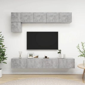 vidaXL Set de dulapuri TV, 5 piese, gri beton, lemn prelucrat