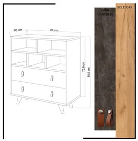 Dulap Dressing Marco Oak-Dark Concrete