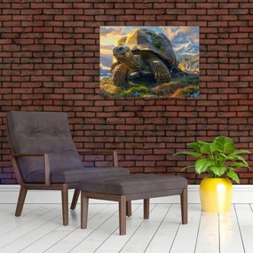 Tablou - Țestoasă și peisaj montan (70x50 cm)