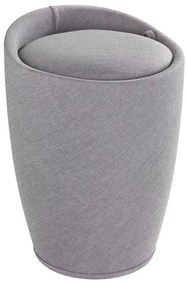 Coș de rufe și taburet, 2 în 1, Wenko Linen Look, gri deschis, 20 l