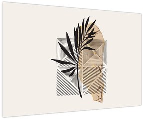 Tablou - Abstracție cu frunze tropicale N⁰1 (90x60 cm)