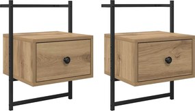 vidaXL Dulap de noapte 2 pcs Stejar Artizanal 35 x 30 x 51 cm