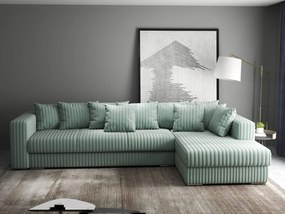 Colțar extensibil dumonde cu ladă de depozitare si sezut confortabil din spuma high-density, Gloria Ambience Mint II 320x183 cm