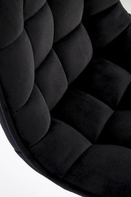 Scaun de bar H120 velvet negru/gold