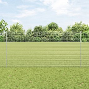 vidaXL Îngrădire cu stâlpi Argintiu 1.5 x 25 m Oțel