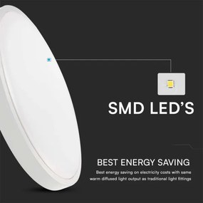 LED Plafonieră baie 24W 230V IP44 3000K pr. 29 cm alb