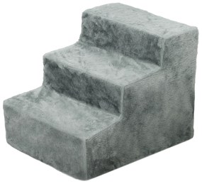 PawHut Scăriță pentru câine cu 3 trepte scăriță pentru pisică scară antiderapantă pentru animale 46 x 35 x 35 cm gri deschis | Aosom Romania