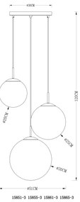 Globo 15851-3 - Lustră pe cablu VARUS 3xE27/40W/230V