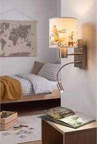 Brilagi - LED Flex. lampă BOBO 1xE27/25W/230V + LED/3W crom/alb/cu animale