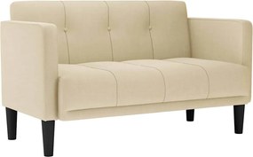 vidaXL Canapea loveseat, crem, 111 cm, textil
