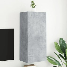 836927 vidaXL Comodă TV de perete, gri beton, 40,5x30x90 cm, lemn prelucrat