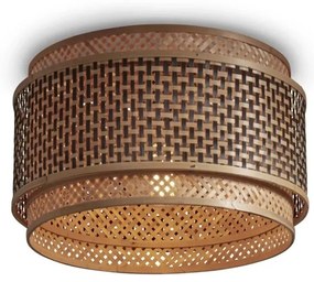 Plafoniera eco din bambus Bhutan L round negru/ natur