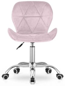 PROMOTIE Scaun de birou roz pudra AVOLA VELVET II. calitate